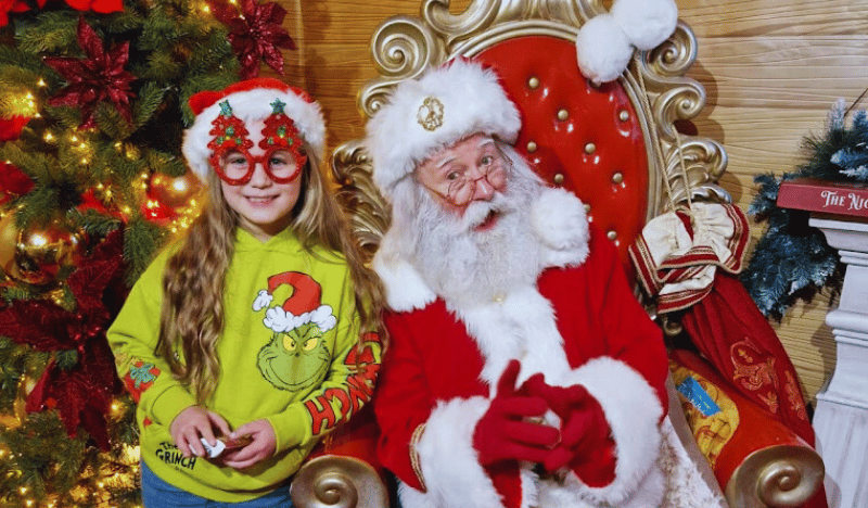 Photo of a young girl with Santa